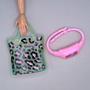 Barbie Doll Accessory Lot Leopard Tote Bag Pink Zebra Fanny Pack Purse Lot